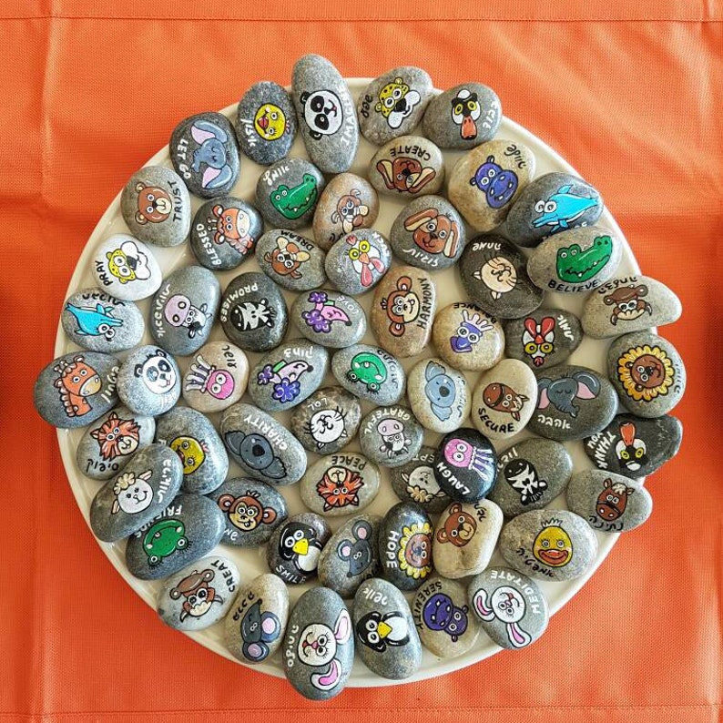 Animal Painted Rocks Painted Rocks Wedding Favors Painted Etsy