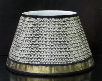 Black and white pleated empire lampshade