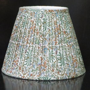 Pleated block print empire lampshade