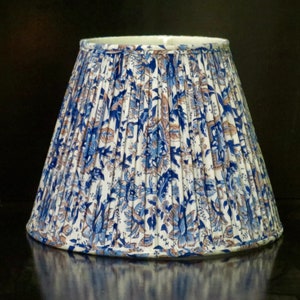 Pleated block print empire lampshade