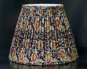 Pleated block print empire lampshade