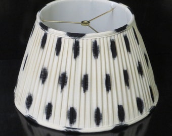 Pleated ikat lampshade