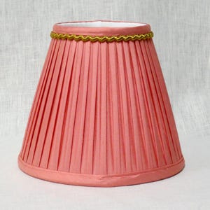 Pleated salmon pink silk empire lampshade