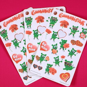 Gummibär (The Gummy Bear) Valentijnsdag stickervellen ~ Hearts And Love ~ schattig kawaii-personage ~ plannerstickers ~