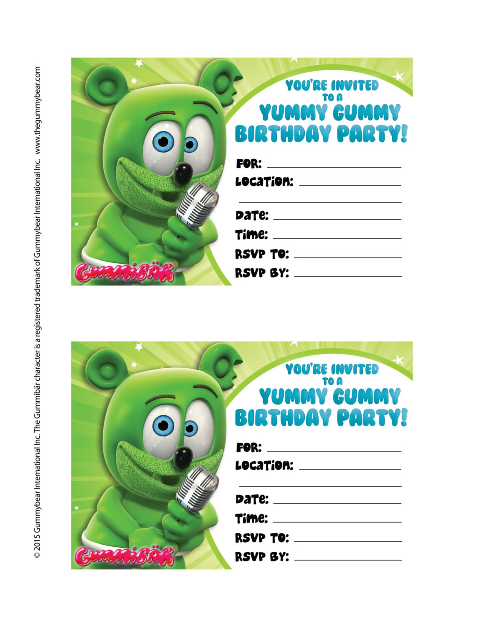 Gummibär Printable Birthday Invitations The Gummy Bear | Etsy