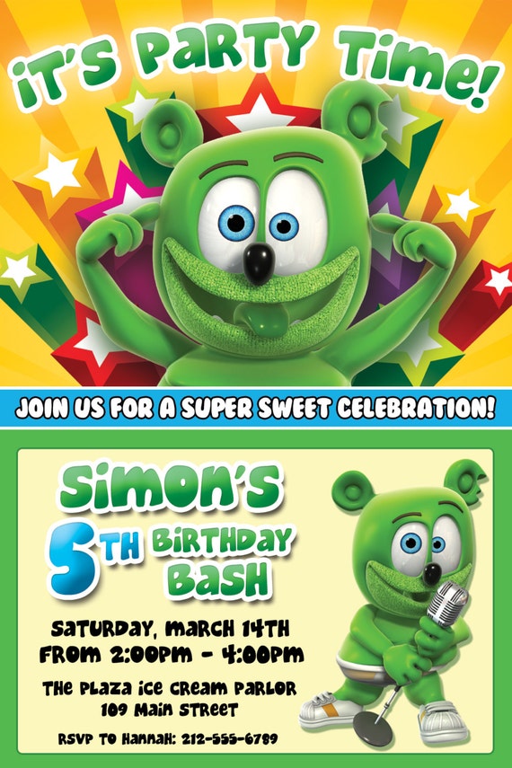 Items similar to Gummibär (The Gummy Bear) CUSTOM Printable Birthday ...