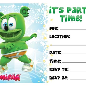 Gummy Bear Invitation PIY file ~ Gummy Bears Printable ~ Gummy Bear Birthday Invite Digital File