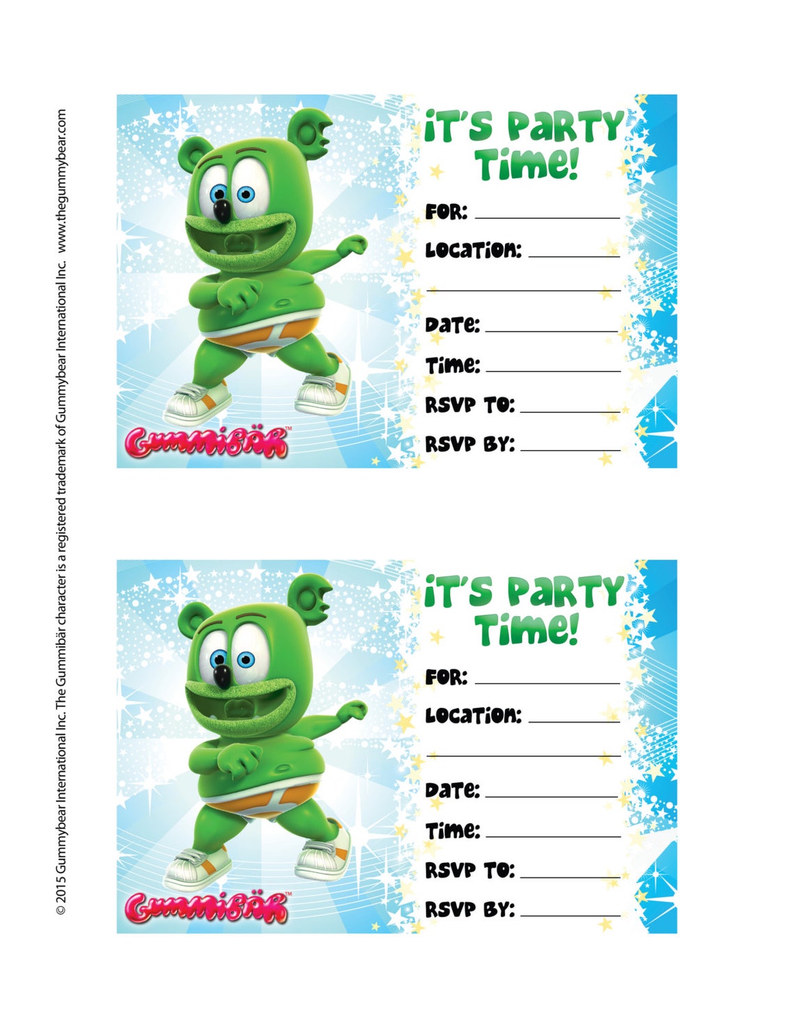 Gummibär Printable Birthday Invitations The Gummy Bear | Etsy