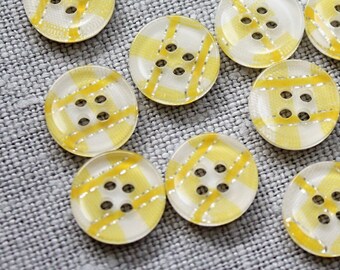 Yellow, White and Silver Buttons