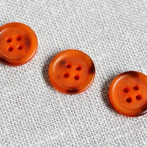 Botões laranja vintage, 3 peças