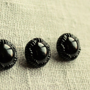 Vintage Glossy Black Buttons