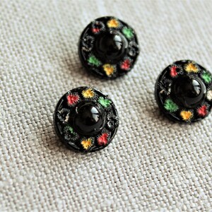 Vintage Glossy Black Buttons