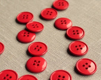 Botones rojos vintage, 15 piezas