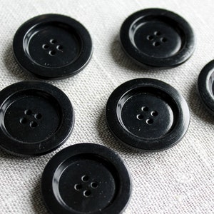 Vintage Large Black Buttons