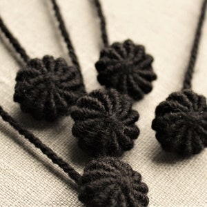 Textured Black Yarn With Tiny Sparkles 