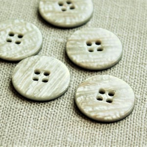 Vintage Light Grey Buttons, 5 pcs