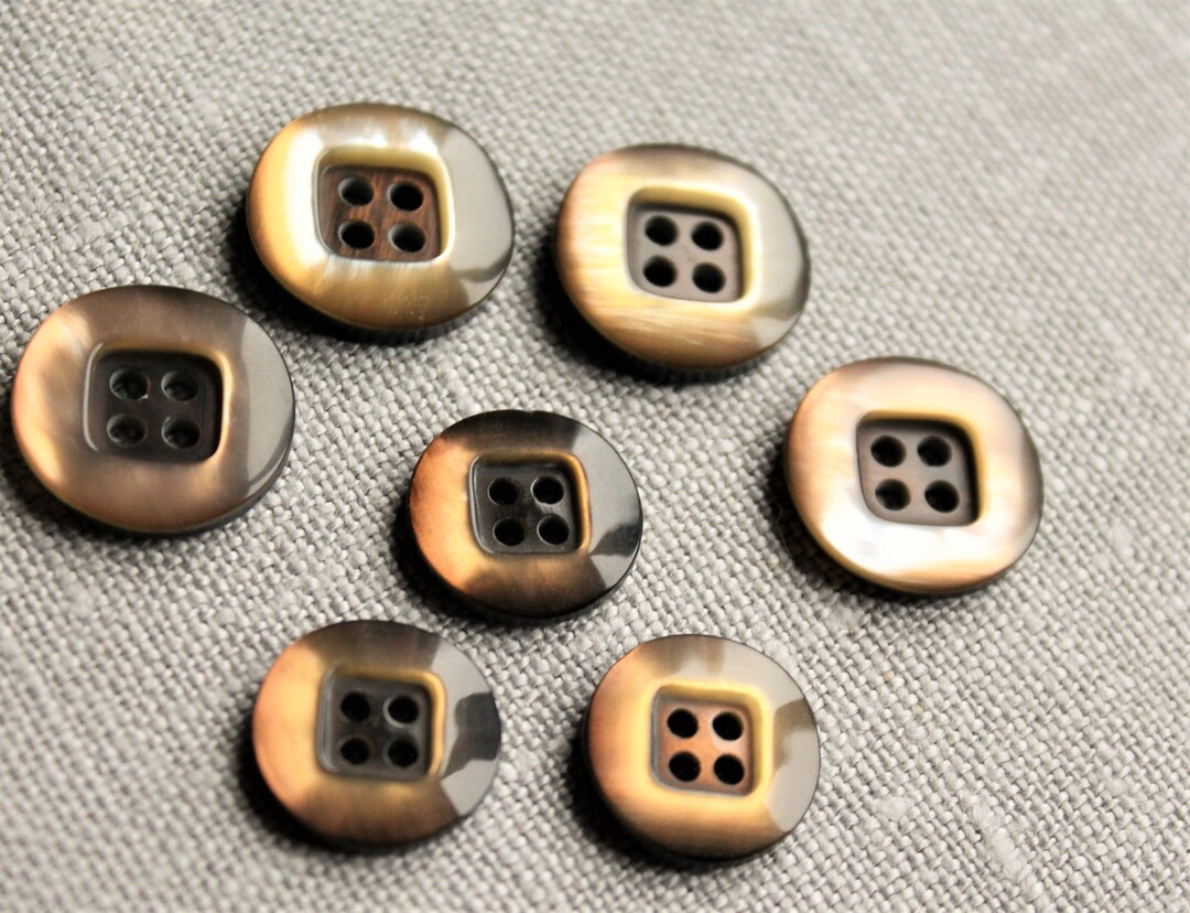 Code Brown Button Vintage Brown/green Buttons set - Etsy