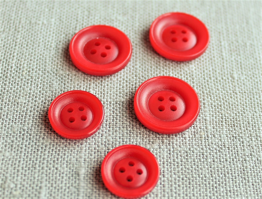 Vintage Red Buttons set - Etsy