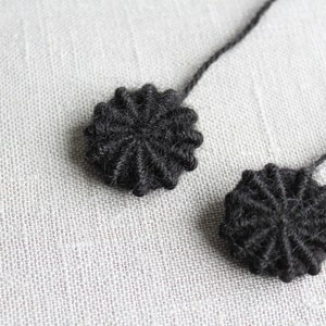 Handmade Black Yarn Buttons