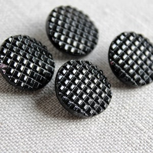 Vintage Patterned Black Buttons