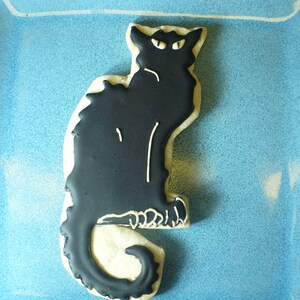 Stylized Black Cat Cookies Half Dozen 6 Great For Halloween image 2