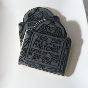 Personalized Gravestone Cookies Half Dozen (6) Great For Halloween