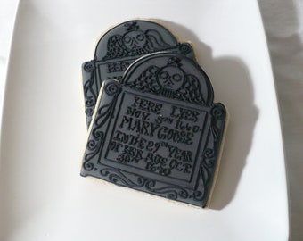 Personalized Gravestone Cookies Half Dozen (6) Great For Halloween