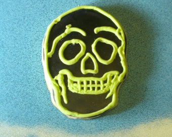 Stylized Punk Skull Cookies. Half Dozen (6) Great For Halloween
