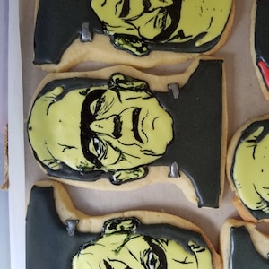 Frankenstein Cookies. Half Dozen (6) Large Cookies. Great For Halloween!