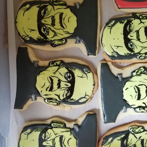 Frankenstein Cookies. Half Dozen 6 Large Cookies. Great For Halloween image 4