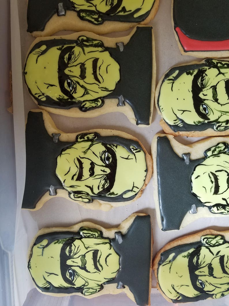 Frankenstein Cookies. Half Dozen 6 Large Cookies. Great For Halloween image 4