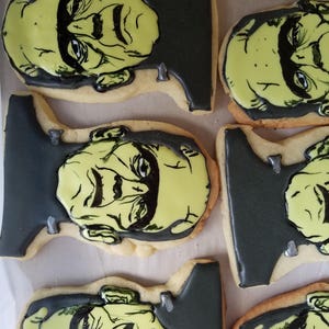 Frankenstein Cookies. Half Dozen 6 Large Cookies. Great For Halloween image 3