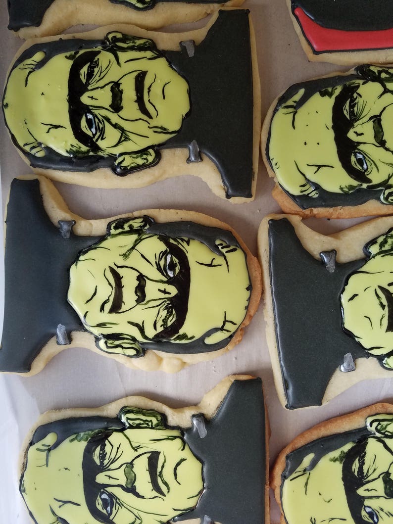 Frankenstein Cookies. Half Dozen 6 Large Cookies. Great For Halloween image 3