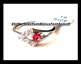 Bague fine fantaisies strass zirconium en métal argenté au choix