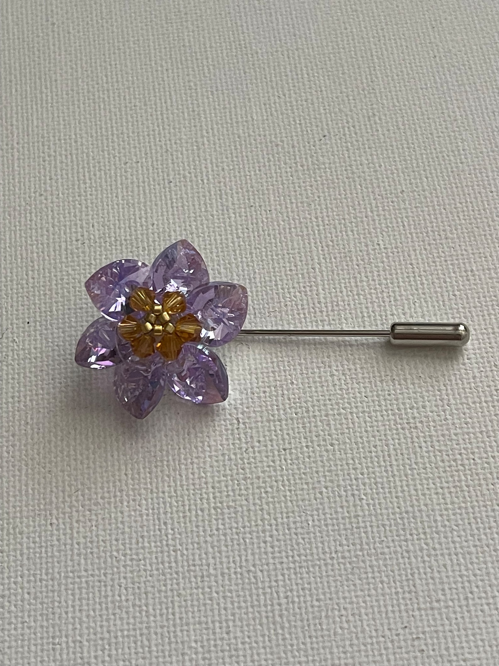 Swarovski Flower Stick Pin/brooch in Amethyst Color - Etsy