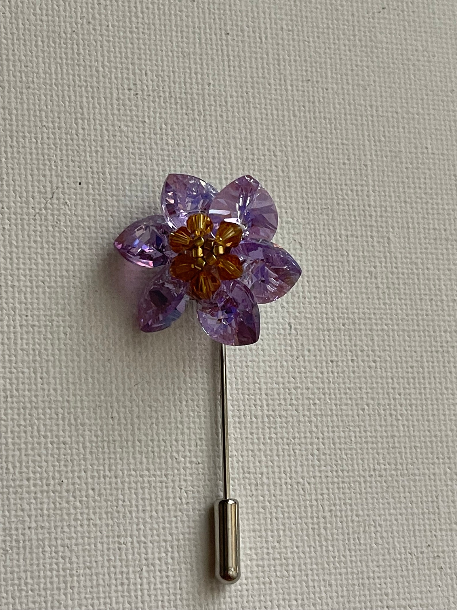 Swarovski Flower Stick Pin/brooch in Amethyst Color - Etsy