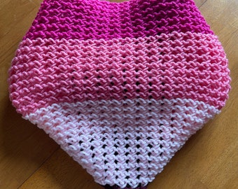 Hand Knitted Baby Stroller/Basket Carrier Blanket/Heart Pattern