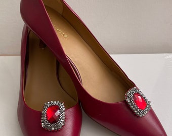 Red Crystal Shoe Clip/Show Clip/Shoe Accessories/Shoe Brooch