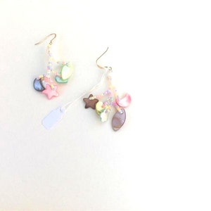 Sterling silver "Easter" shells and fresh water pearls earrings