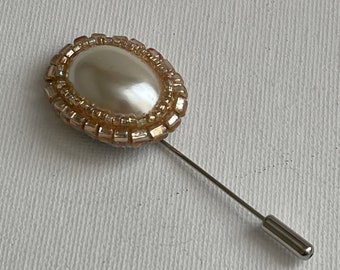 Classic Pearl Shawl Pin/Stick Pin/Brooch/Pearl Brooch/ Pearl Stick