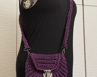 Luxury Crochet Purple Cross-Body Purse/Bag/Small Purse/Bag