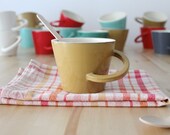 Ceramic mustard mug Cup with handle Mustard mug Wheel thrown pottery