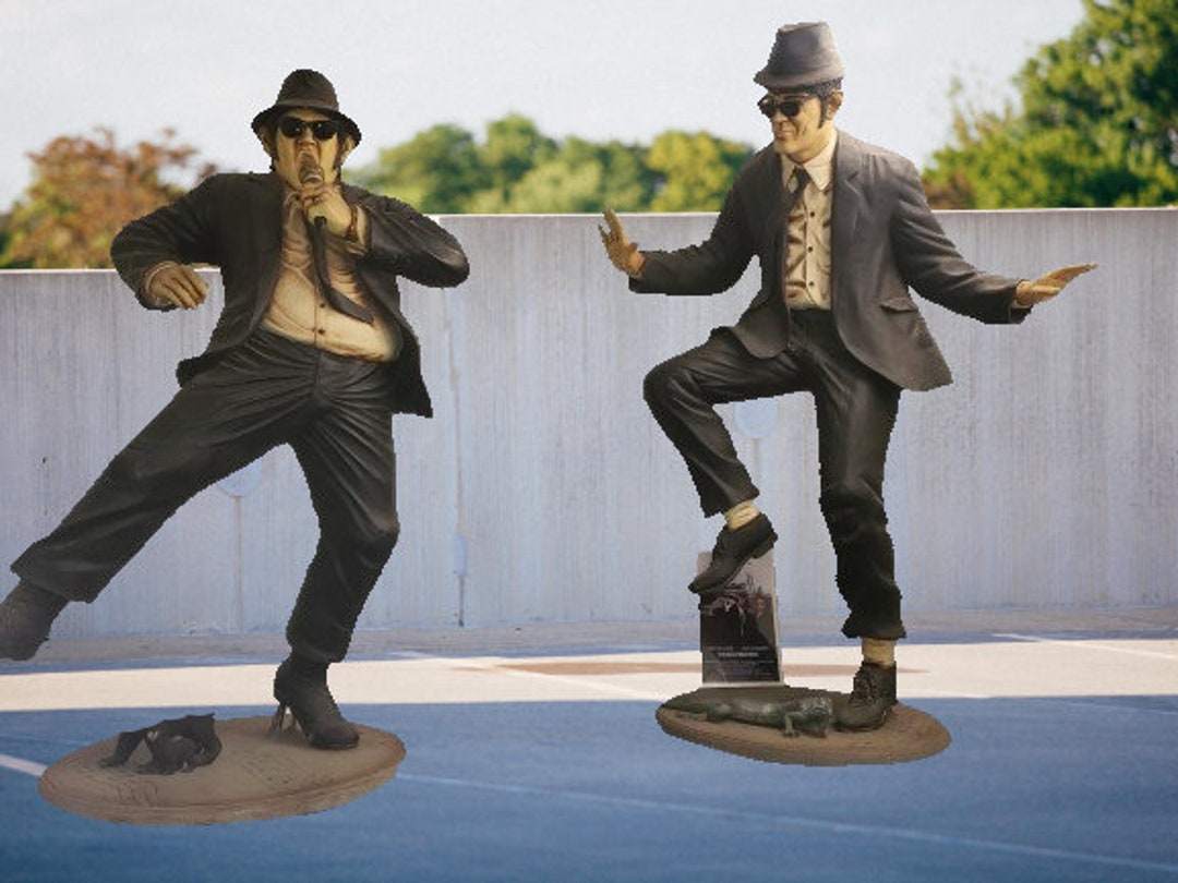 Rare Freestanding Jake and Elwood Life Size Blues Brothers Statues Hollywood Memorabilia Local