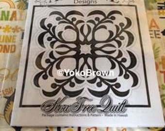 Hawaiian quilt pattern "Koa Tree" 20 inch x 20 inch