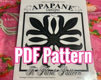 PDF! Pattern &quot;Ti leaf&quot; Hawaiian Quilt Pattern