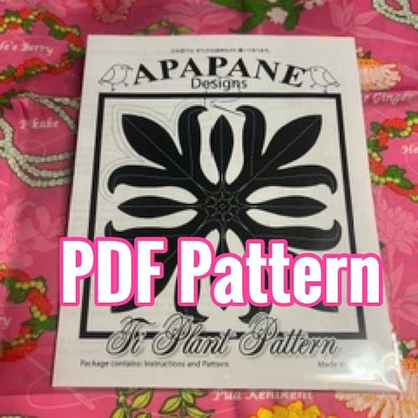PDF! Muster „Ti-Blatt“ Hawaiianisches Quiltmuster