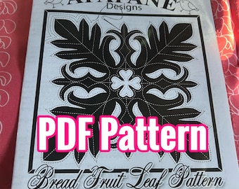 PDF!  "Bread fruit leaf" Hawaiian quilt pattern