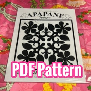 PDF! Pattern &quot;Hibiscus&quot; Hawaiian Quilt Pattern