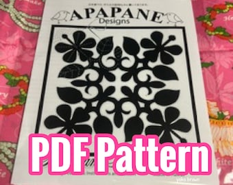 PDF! Pattern &quot;Hibiscus&quot; Hawaiian Quilt Pattern