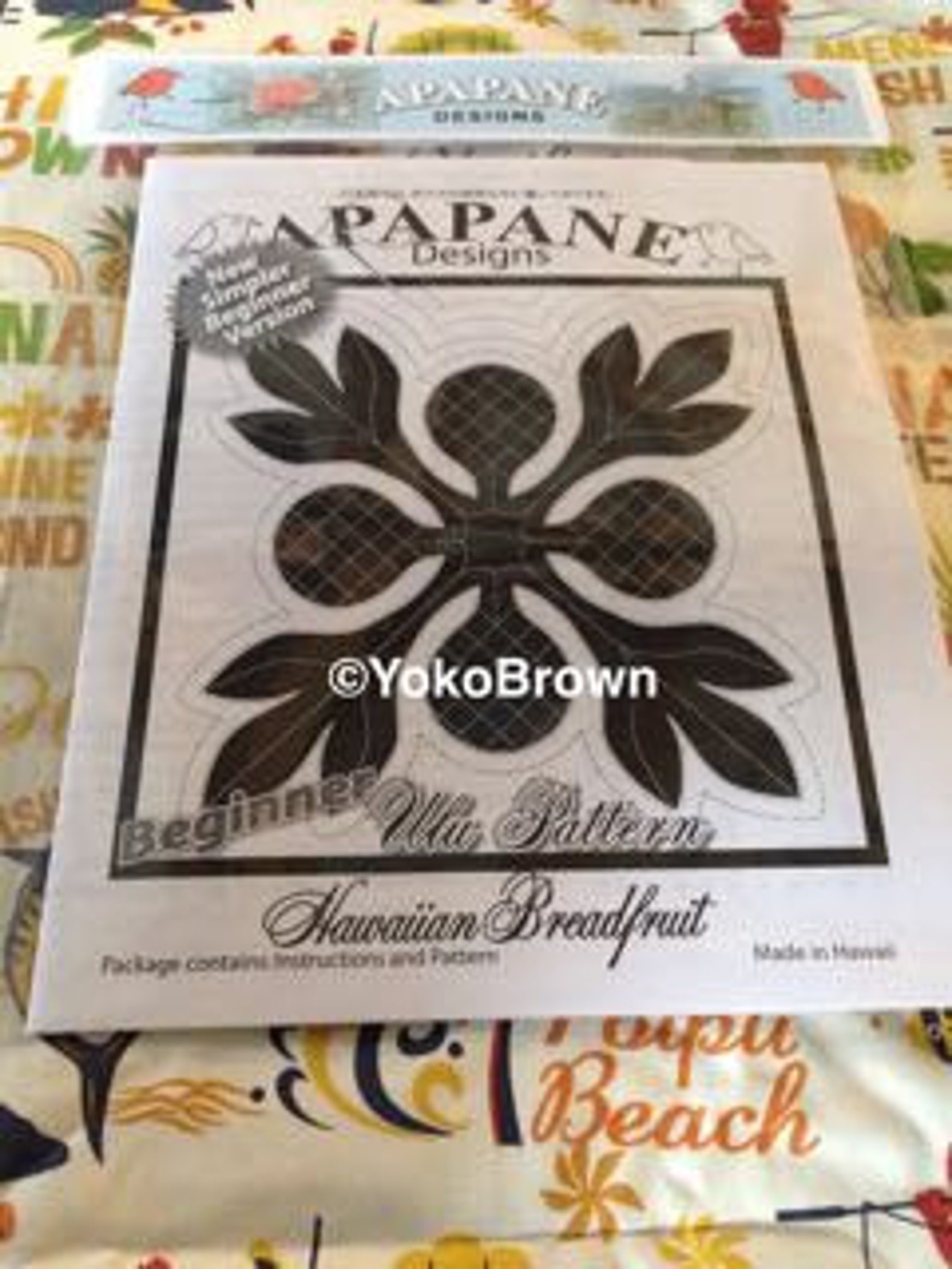 Perfect for Beginners Hawaiian Quilt Pattern simple Ulu Bread Fruit 20 Inch X 20 Inch Etsy